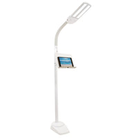 OttLite Dual Shade LED Floor Lamp with Tablet Stand and USB Charging - White-Two 12.5 inch (31.75cm) long shades