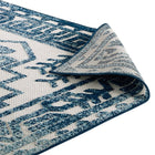 Modway Reflect Nyssa Distressed Geometric Southwestern Aztec Indoor/Outdoor Area Rug - 5 ft W x 8 ft L - Ivory/Blue-9