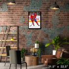 Nick Suzuki Canadiens Action - Framed Canvas - 31" x 22"-Officially licensed by the NHL and NHLPA