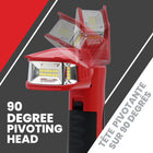 Bell+Howell Wide Beam Flashlight - Red-90-degree pivoting head to direct the light where you need it.