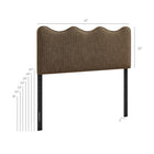 Modway Athena Striped Fabric Upholstered Queen Size Headboard - Earth Stripe-Scalloped Wave Design