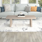 Hudson&Canal Soren 48"W Rectangular Coffee Table - Alder White-Clean with a soft, dry cloth and no harsh chemicals or abrasive cleaning materials