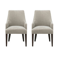 Manhattan Comfort Beever 24" Modern Chenille Upholstered Dining Armchair - Taupe - Set of 2-Modern Dining Armchair with Backrest Perfect for Dining Room Use. Set of 2
