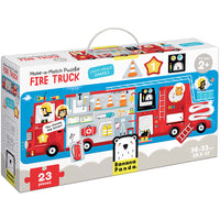 Banana Panda Make-a-Match Puzzle - Fire Truck-The Perfect Puzzle and Learning Activity for Kids That Love Space - large space puzzle features detailed illustrations including planets, common objects and important figures in space exploration