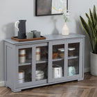 HOMCOM 42" L Stackable Sideboard - Light Grey-Spacious top for displaying or storage your kitchen tools
