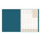 Cambridge 2026-27 Navy Grid Teacher Weekly/Monthly Planner - 11"x 9"  - Bilingual-One month per two- page spread has ruled daily blocks, a notes section and past/future month reference calendars