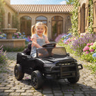 Qaba 12V Licensed Dodge RAM 3500 Electric Kids Ride on Car - Black-Powerful dual 12V motors and speeds up to 3.1 mph (5 km/h) 