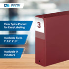 Davis Group Premium Economy Binder - Round Ring - 3" - Burgundy - 6 Pack-Round Ring, Non-Locking