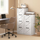HOMCOM 4-Drawer Letter/A4 Filing Cabinet - White-Built from robust particleboard with an anti-tip kit for added stability
