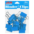 JAM Paper Colourful Binder Clips - Medium - 1 1/4" - Blue - 15 Pack-Colour: Blue | Made of tempered steel for an extra strong hold