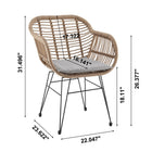 Manhattan Comfort Antibes Modern Patio 2-Person Seating Group 3-Piece Set with End Table - Tan/Grey-Includes Thin Seat Padding For Extra Comfort