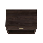 Manhattan Comfort Evelyn 32" Modern 1-Drawer Nightstand - Brown-20" L x 32" W x 24" H