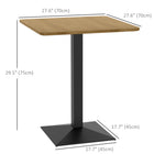 HOMCOM Square Dining Table with Steel Base for Kitchen - Brown-Square base is made from powder-coated steel for strength