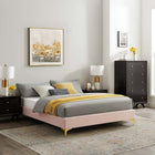 Modway Sutton Performance Velvet Full Bed Frame - Pink-Assembly Required