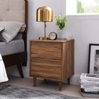 Modway Vespera 2-Drawer Nightstand - Walnut-Full-Glide Drawers