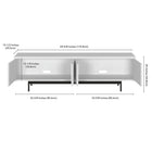 Hudson&Canal Whitman TV Stand for TV's up to 75" - White-Product Dimensions: 15.5" L x 70" W x 20" H