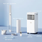 HOMCOM 8000 BTU Quiet Air Conditioner with Remote Control - White-Operates at ≤54dB for a quiet, energy-saving experience 