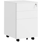 Vinsetto Steel Letter/A4/Legal Filing Cabinet with Lock & Hanging Bar - White-3 drawers store your office supplies
