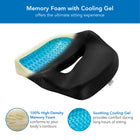 Mount-It Ergo Collection Premium Comfort Seat Cushion-Removable and washable cover
