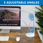 Mount-It! LED Desk Lamp with Wireless Charging - Silver/White-Average Illumination: >700 Lux at 400mm