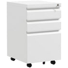 Vinsetto Steel Letter/A4/Legal Filing Cabinet with Hanging Bar - White-Fits under desks for efficient space utilization
