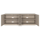 Hudson&Canal Marion Rectangular Fluted TV Stand for TV's Up to 75" - Alder White-Accomodates TVs up to 75" for your entertaining space