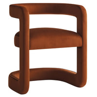 Modway Winslow Barrel Performance Velvet Dining Chair - Rust -Barrel Dining Chair