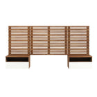 Modway Render 6-Piece Wall Mount Twin Headboard with Nightstands - Walnut White-Durable Particleboard Construction