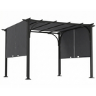 Outsunny 10 ft W x 10 ft L Retractable Pergola - UPF50+ Outdoor Pergola Gazebo-10' x 10' pergola with sliding canopy creates a spacious and comfortable space