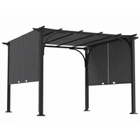 Outsunny 10 ft W x 10 ft L Retractable Pergola - UPF50+ Outdoor Pergola Gazebo-10' x 10' pergola with sliding canopy creates a spacious and comfortable space