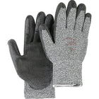 Jomac Canada Salt & Pepper Knit Gloves With Black Palm Coating, Size Large/9 - 12 Pack-Coating Polyurethane