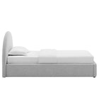 Modway Resort Upholstered Fabric Arched Round Twin Platform Bed - Heathered Weave Light Grey-MDF Frame