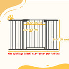 PawHut 30" - 51" Baby Gate with 2 Extension Kit and Auto-Close - Black-Dual-lock mechanism blocks toddlers and curious pets 