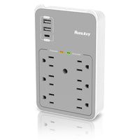 ShoppingAll Huntkey Multi Plug Outlet Extender Surge Protector Splitter with 6 Outlets and 3 USB Ports-Power multiple devices at once with 6 AC outlets and 3 USB-A charging ports with 5V/3.4A shared output