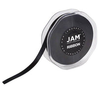 JAM Paper Double Faced Satin Ribbon - 3/8" W x 25 yd. - Black-Colour: Black