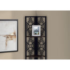 Monarch Specialties 3622 62"H Bookcase - Espresso/Black Metal Corner Etagere-Product Dimensions: 62"H x 16"W x 11"D
