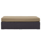 Modway Convene Outdoor Patio Fabric Rectangle Ottoman - Espresso/Mocha-Ships Pre-Assembled