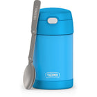 Thermos FUNtainer Food Jar with Spoon - 470 mL - Electric Blue-Push button lid 