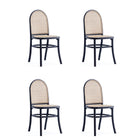 Manhattan Comfort Paragon 17.52" Industry Chic Dining Chair - Black and Grey - Set of 4-Modern - Industry Chic Cane Dining Chair Perfect for Dining Room Use. Set of 4