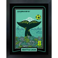 Seattle 2026 FIFA World Cup - Photoglass Framed - 20" x 26"-Officially licensed FIFA World Cup 2026 host city poster