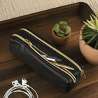 Mead  West Village Dual Zipper Pouch - Black-Versatile Storage: Ideal for pens, pencils, cosmetics, hair accessories, chargers, or small accessories