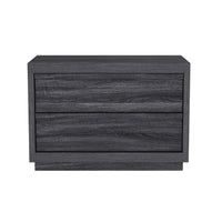 Manhattan Comfort Navis 32" Contemporary 2-Drawer Nightstand - Charcoal Grey-Wood-look finish offers a warm, natural appearance popular in modern furniture design