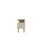 Manhattan Comfort Yonkers 70.86" Mid-Century Modern TV Stand - Off White and Cinnamon-Fashionable Framed Base Splayed Legs made from Solid Wood for Extra Durability