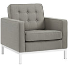 Modway Loft Upholstered Fabric Armchair - Granite-Fine Polyester Upholstery