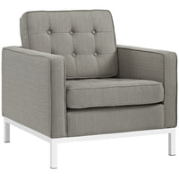 Modway Loft Upholstered Fabric Armchair - Granite-Fine Polyester Upholstery