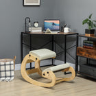 HOMCOM Ergonomic Adjustable Kneeling Chair - Cream White-Cushion and knee panel adjust to six positions for maximum comfort
