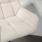HOMCOM Adjustable Swivel Tufted Fabric Bar Stools - Cream White - 2 Pack-Linen-touch polyester fabric is a great match
