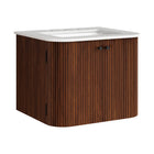 Modway Zia 24" Wall-Mount Bathroom Vanity with Marble Sink - Walnut-24" Wall Mounted Vanity