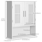 kleankin Modern Bathroom Cabinet - White-Constructed of MDF board for long-term use