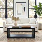 Hudson&Canal Osmond 48"W Rectangular Coffee Table - Black Grain-Finished in wood-look black grain